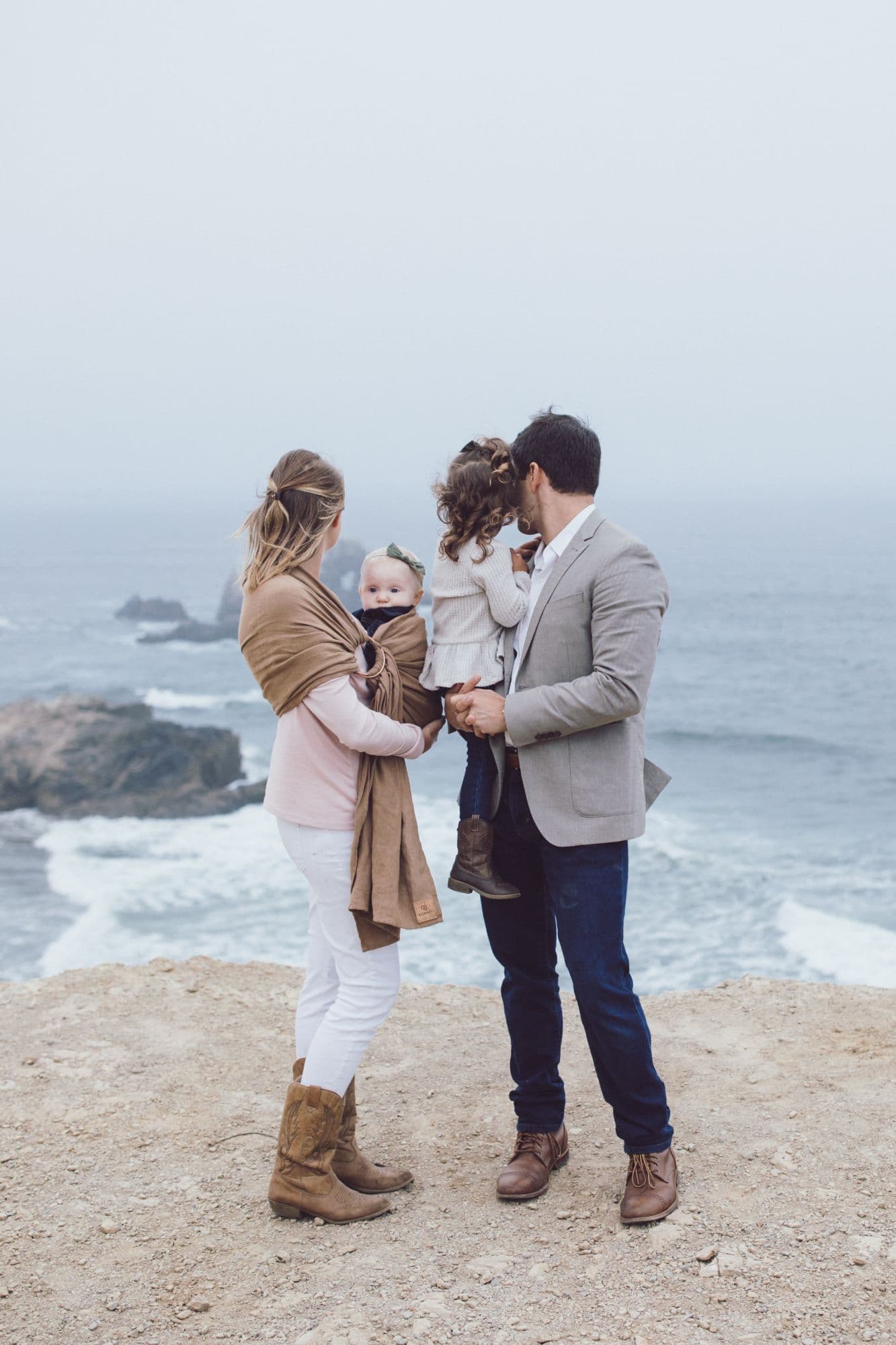 Family portrait session at Lands End in San Francisco with ocean views