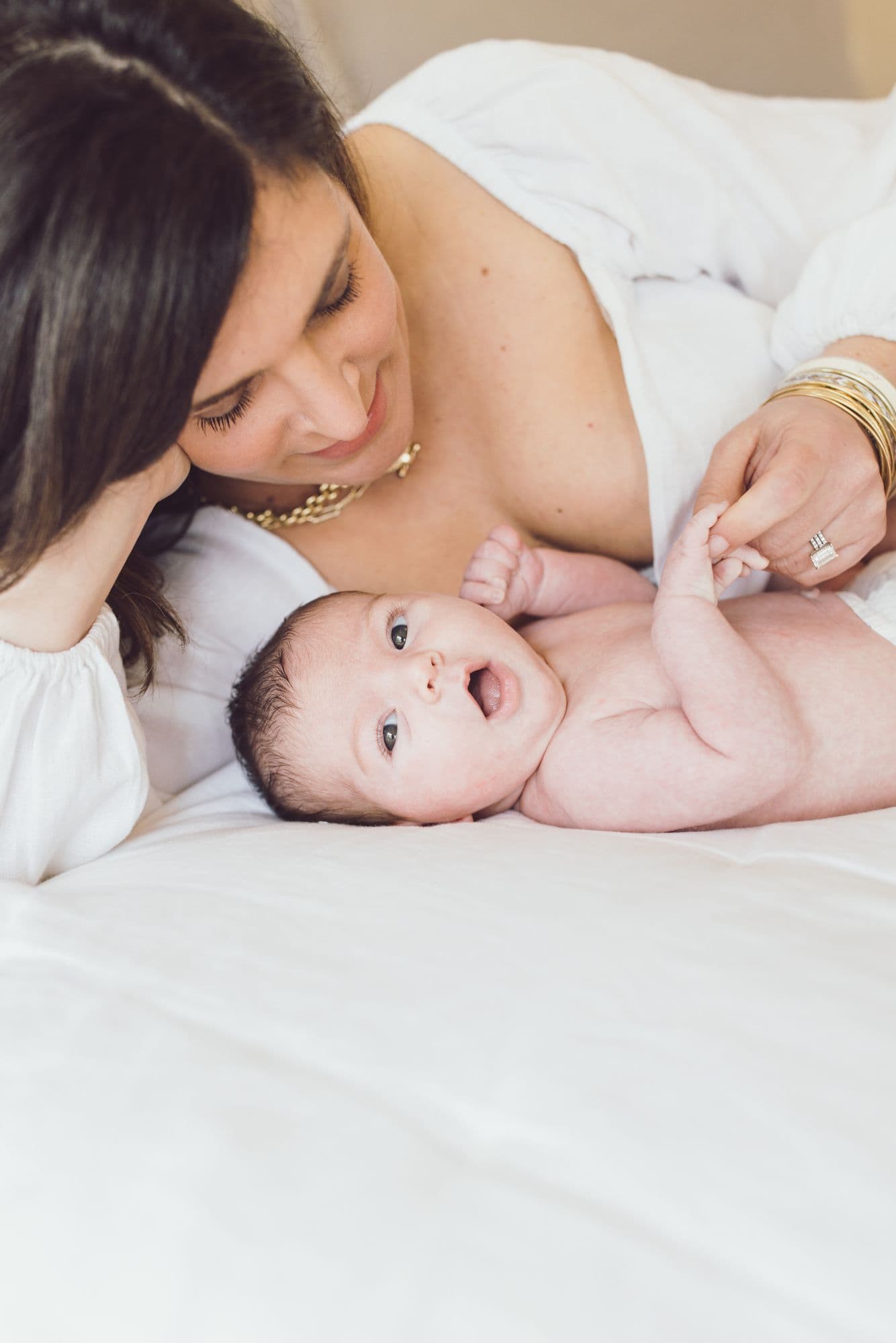 Mother and newborn baby in natural light by San Francisco photographer